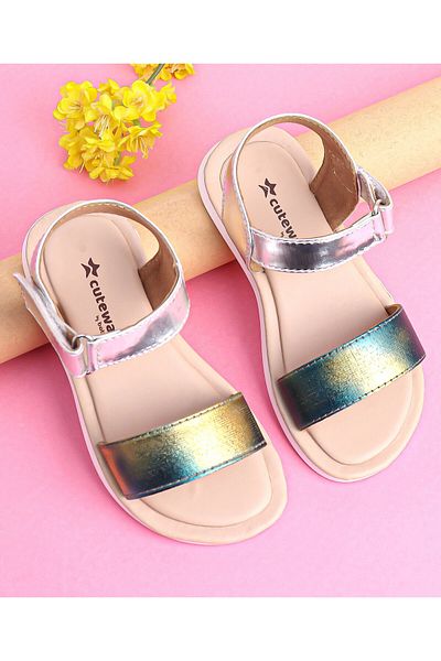 Cute Walk by Babyhug Cute Walk by Babyhug Velcro Closure Sandal - Silver