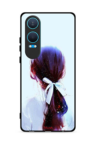 Tolwak غطاء حماية لهاتف OnePlus Nord CE4 Lite 5G برسومات فتاة وربطة شعر