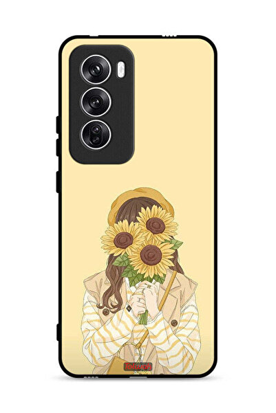Tolwak Oppo Reno12 5G Protective Case Cover Hide Face With Sunflowers