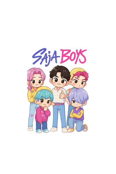 fame-stoned K-Pop Demon Hunters – تي شيرت أسود مطبوع للجنسين من Saja Boys Baby Saja مصنوع من القطن بنسبة 100%