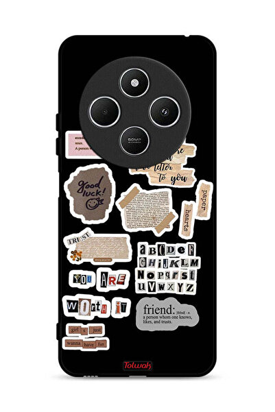 Tolwak غطاء حماية لهاتف شاومي ريدمي 14 سي 4G، ملصقات عبارات الحظ السعيد