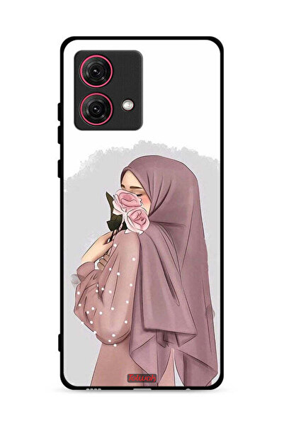 Tolwak غطاء حماية لهاتف موتورولا موتو جي 84 5 جي برسومات فتاة تحمل ورودًا