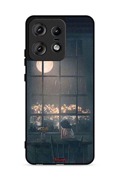 Tolwak غطاء حماية لهاتف موتورولا إيدج 50 برو 5G برسم منظر القمر