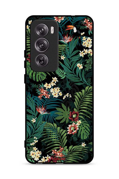 Tolwak غطاء حماية لهاتف Oppo Reno12 Pro 5G بنقشة أوراق استوائية
