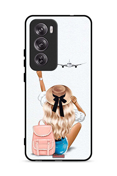 Tolwak غطاء حماية لهاتف Oppo Reno12 Pro 5G - فتاة تحب السفر