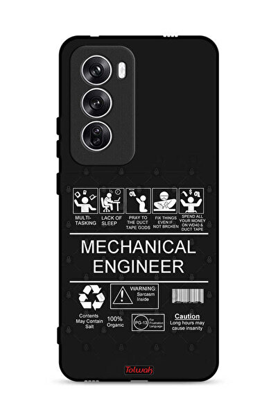 Tolwak غطاء حماية لهاتف Oppo Reno12 5G، ملصق مهندس ميكانيكي