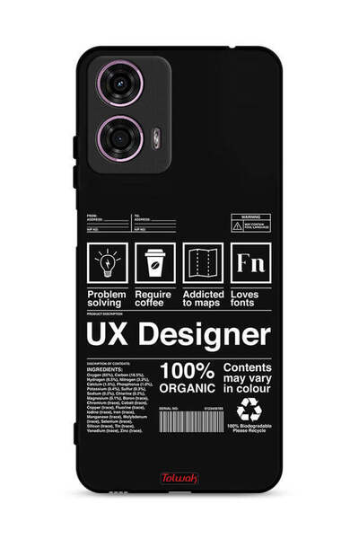 Tolwak Motorola Moto G24 4G Protective Case Cover Ux Designer Sticker