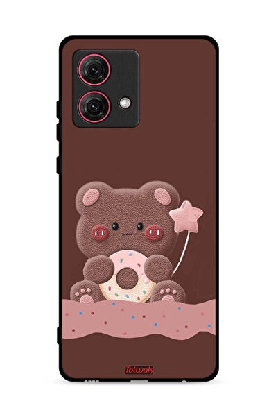 Tolwak غطاء حماية لهاتف موتورولا موتو جي 84 5 جي بطبعة دب دونات