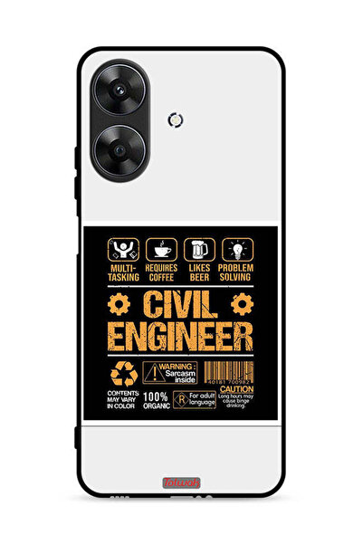 Tolwak غطاء حماية لهاتف Realme Note 60 4G، ملصق مهندس مدني