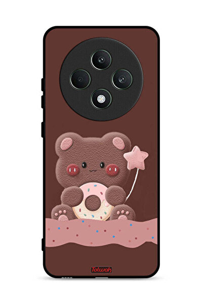 Tolwak غطاء حماية لهاتف Oppo Reno12 F 5G بطبعة دب دونات