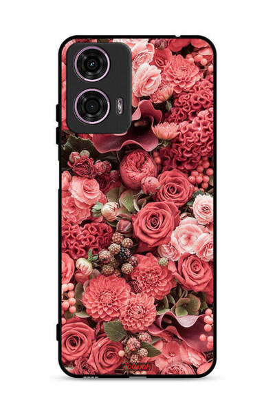 Tolwak غطاء حماية لهاتف موتورولا موتو جي 24 4G بلون الخوخ والورود