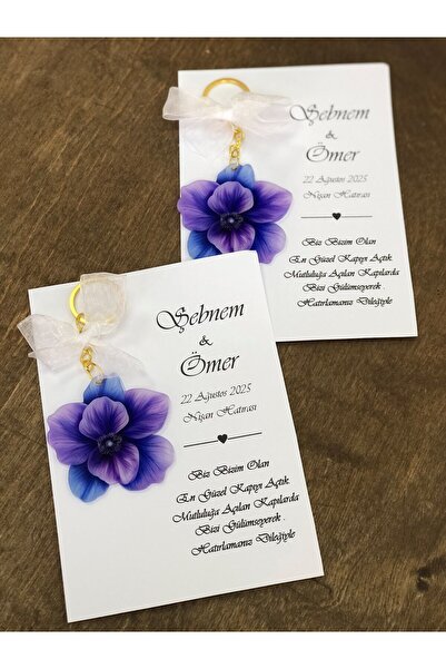 Masalsı Concept 25 Adet Kartlı Epoksi Anahtarlık Düğün,Kına,Söz,Nişan,Bebek H...