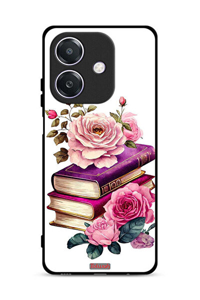 Tolwak Oppo A3 5G Protective Case Cover Roses And Books