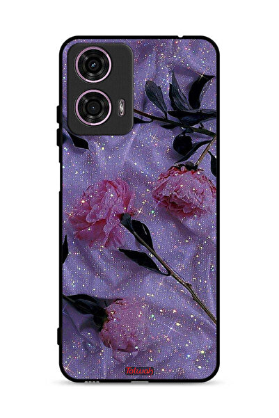 Tolwak غطاء حماية لهاتف موتورولا موتو جي 24 4G بنقشة ورود لامعة