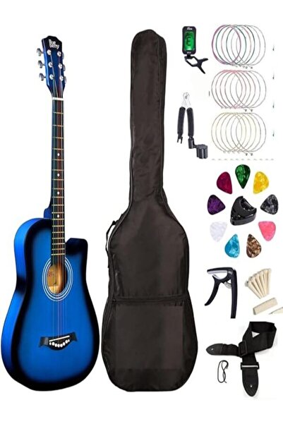 MegArya Rock Out in Style: Acoustic Guitar for Beginners Complete Starter Kit (BLUE)