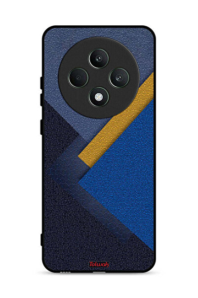 Tolwak غطاء حماية لهاتف Oppo Reno12 F 5G بنقشة مثلثات جلدية