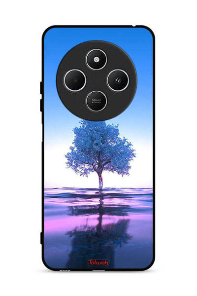 Tolwak غطاء حماية لهاتف شاومي ريدمي 14R 5G، شجرة نيون، انعكاس جسم مائي، فن رقمي