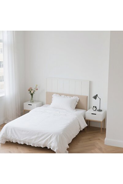 kesenegore 3 Piece Elastic Sheet Ranforce Fabric Ruffled Single Duvet Cover Set