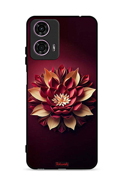Tolwak Motorola Moto G24 4G Protective Case Cover Flower Abstract Design