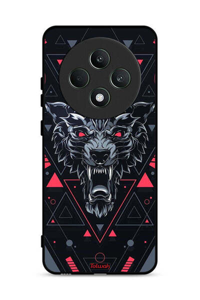 Tolwak غطاء حماية لهاتف Oppo Reno12 F 5G بتصميم الذئب المتمرّد