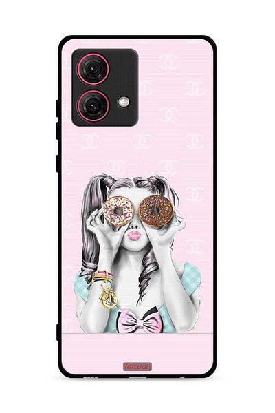Tolwak Motorola Moto G84 5G Protective Case Cover Holding Two Donuts