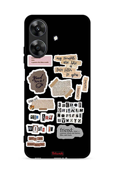 Tolwak غطاء حماية لهاتف Realme Note 60 4G، ملصقات اقتباسات الحظ السعيد