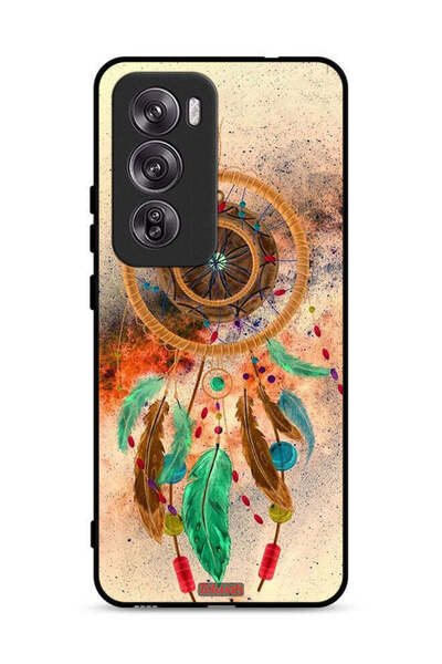 Tolwak غطاء حماية لهاتف Oppo Reno12 Pro 5G بنقشة ريش ماندالا معلق