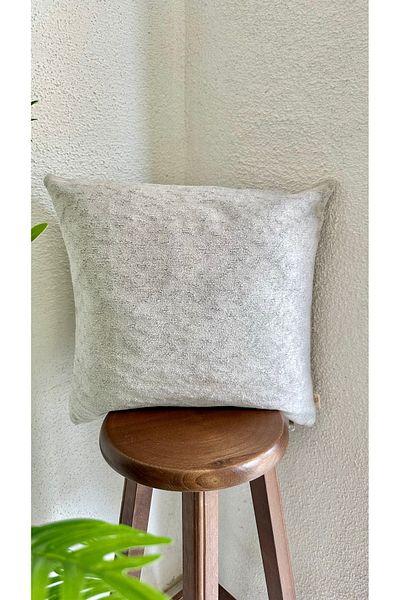 Decamor home Gray White Throw Pillow Cover