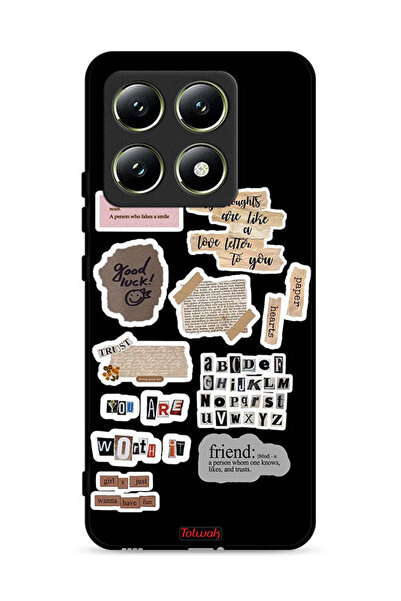 Tolwak غطاء حماية لهاتف شاومي 14T 5G مع ملصقات اقتباسات الحظ السعيد