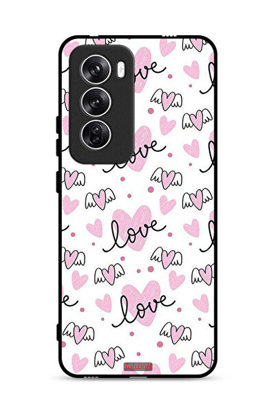 Tolwak غطاء حماية لهاتف Oppo Reno12 5G بنمط فني بنقشة حب وقلب