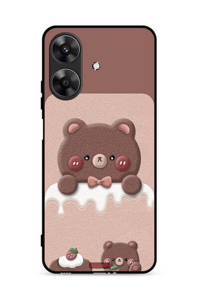 Tolwak غطاء حماية لهاتف Realme Note 60 4G بتصميم دب الفراولة