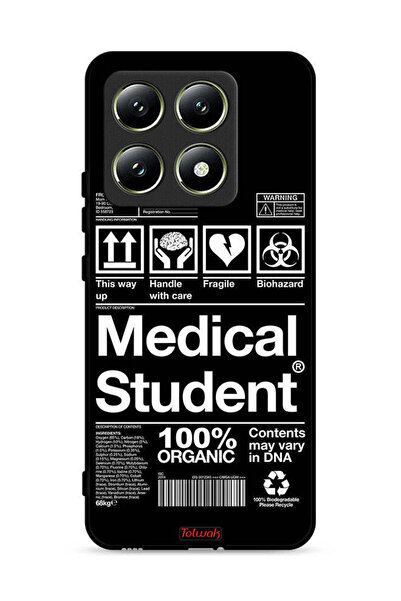 Tolwak غطاء حماية لهاتف Xiaomi 14T 5G، ملصق طالب الطب