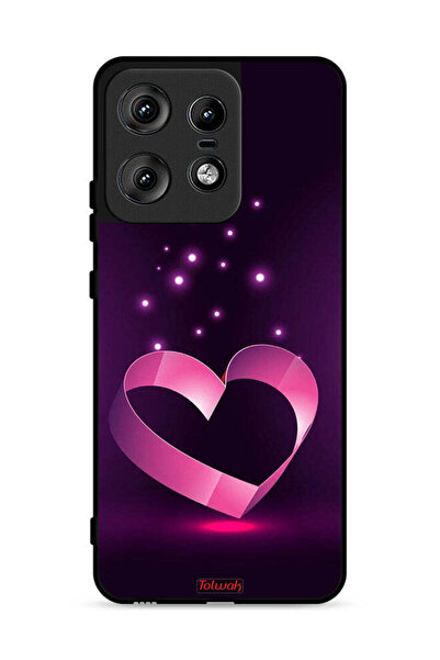 Tolwak غطاء حماية لهاتف موتورولا إيدج 50 برو 5G برسومات قلب