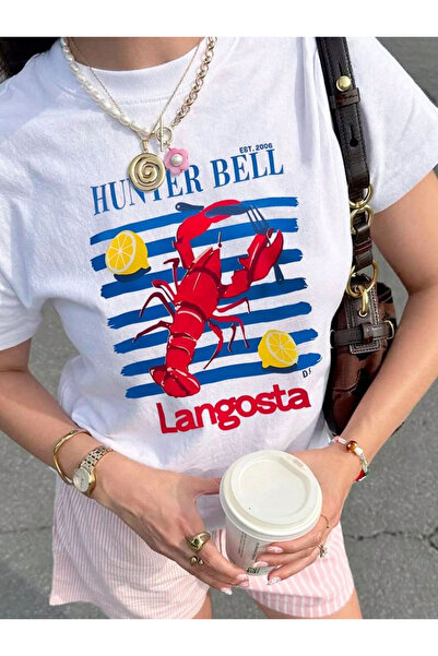 LAYORA تي شيرت نسائي بأكمام قصيرة ورقبة دائرية ورسومات مطبوع