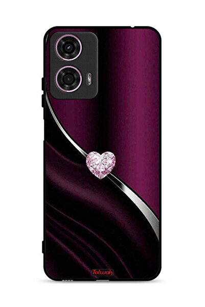 Tolwak غطاء حماية لهاتف موتورولا موتو جي 24 4G بتصميم قلب ماسي