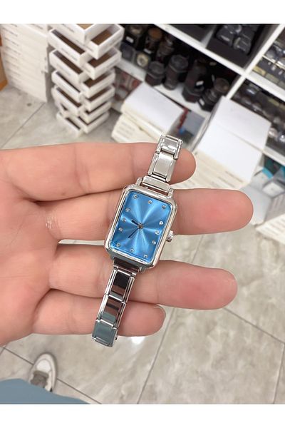 LOOQ Nomination Cord Rectangle Dial Women's Wristwatch with Stone Details