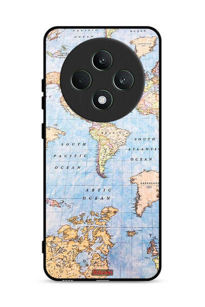 Tolwak Oppo Reno12 F 5G Protective Case Cover World Map