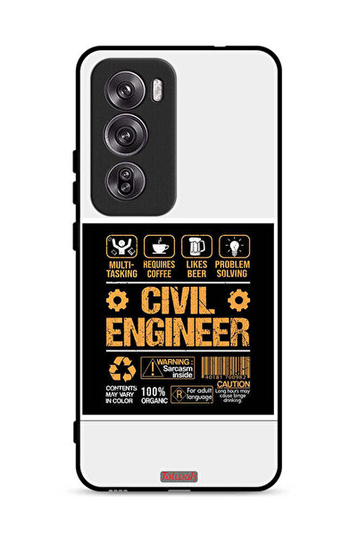 Tolwak غطاء حماية لهاتف Oppo Reno12 Pro 5G، ملصق مهندس مدني