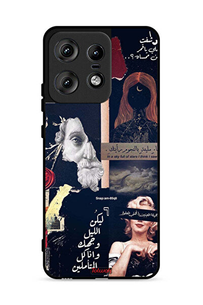 Tolwak غطاء حماية لهاتف موتورولا إيدج 50 برو 5G بعبارات عربية ووجوه مقطوعة