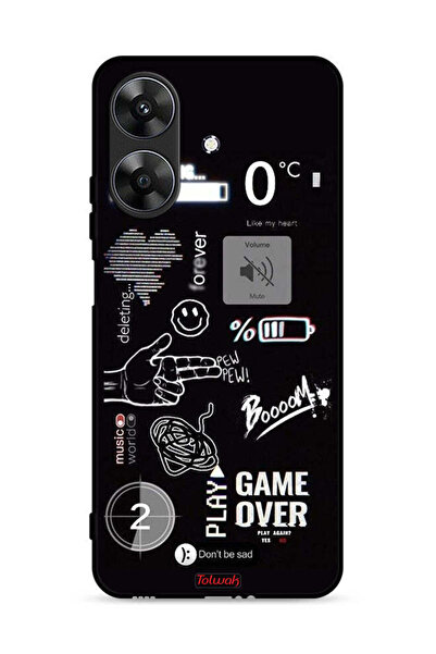 Tolwak غطاء حماية لهاتف Realme Note 60 4G Game Over Pew Pew