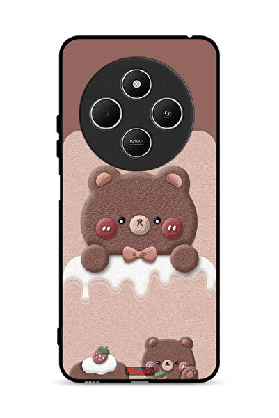 Tolwak غطاء حماية لهاتف شاومي ريدمي 14 سي 4G بطبعة دب الفراولة