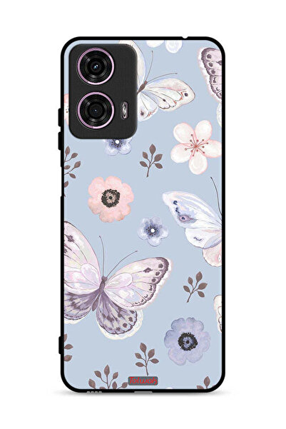 Tolwak غطاء حماية لهاتف موتورولا موتو جي 24 4G بنقشة فراشات وزهور