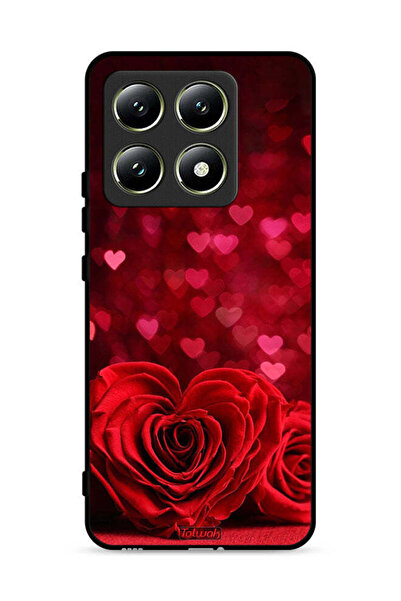 Tolwak Xiaomi 14T 5G Protective Case Cover Heart Flowers Abstract Art