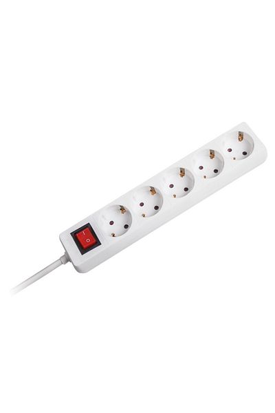 Omega CABLU PRELUNGITOARE 3X1.5MM 5 PRIZE 5M ÎNTRERUPĂTOR ALB