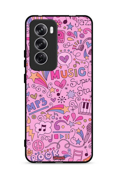 Tolwak غطاء حماية لهاتف Oppo Reno12 5G مع علامات موسيقية