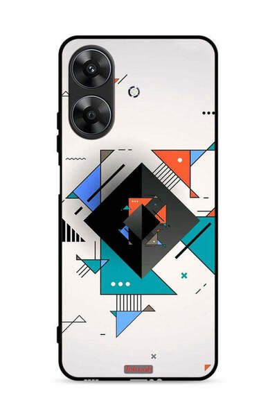 Tolwak غطاء حماية لهاتف Realme Note 60 4G بأشكال مربعة ومثلثة ونمط تجريدي