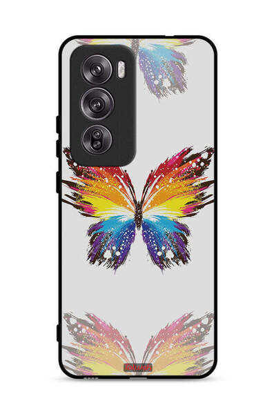 Tolwak غطاء حماية لهاتف Oppo Reno12 Pro 5G بخلفية بسيطة وفن رقمي وبساطة الفراشة