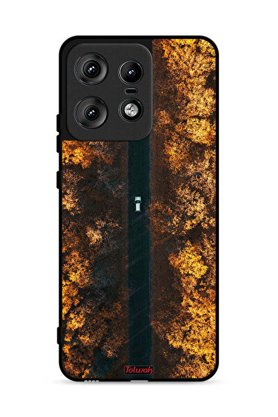 Tolwak غطاء حماية لهاتف موتورولا إيدج 50 برو 5G، مطبوع عليه صورة طريق في أشجا...