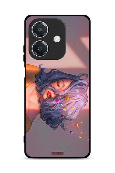 Tolwak غطاء حماية Oppo A3x 5G برسومات فتاة وفضاء