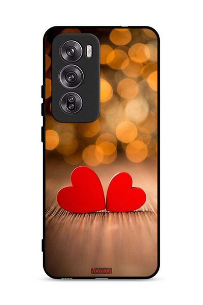 Tolwak غطاء حماية لهاتف Oppo Reno12 Pro 5G بتصميم قلبين جميلين